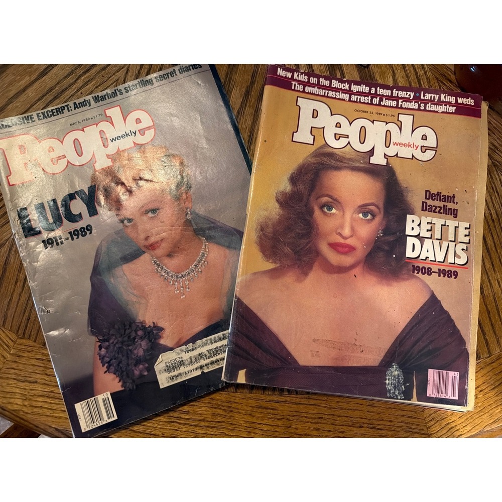 Vintage 1989 People Weekly Magazine Lot Lucille Ball Bette Davis Tributes 80s